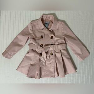 Tahari Baby Girl Trench Coat Size 18 Months Double Breasted Jacket Pink